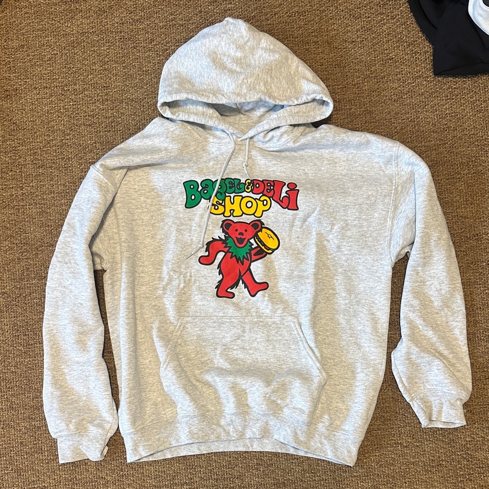 Gildan Gray Hoodie with Colorful Bear Design